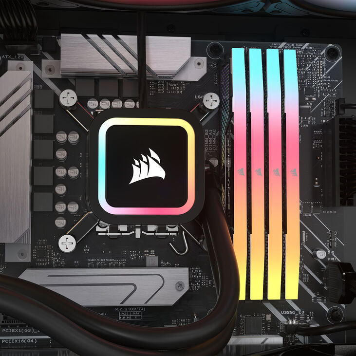Corsair Vengeance RGB DDR5-8200 RAM, CL40, XMP 3.0, CUDIMM - 48 GB Dual-Kit, silber image number 7