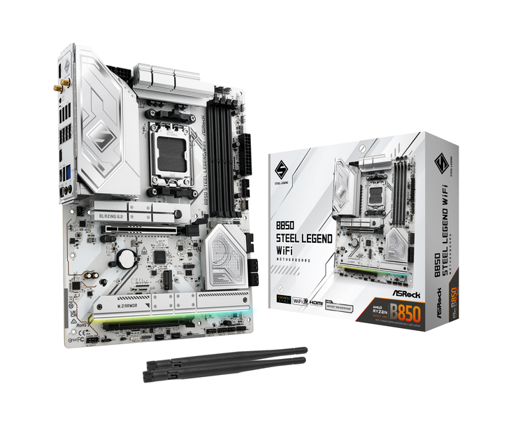 ASROCK B850 Steel Legend WiFi Mainboard, Sockel AM5, AMD B850, ATX, DDR5 image number 0