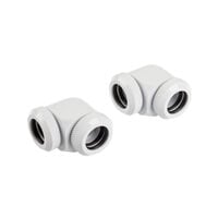 Corsair Hydro X Series XF Hardline Adapter 90 Degree 12mm OD to 12mm OD Hardtube - 2 Pack, white