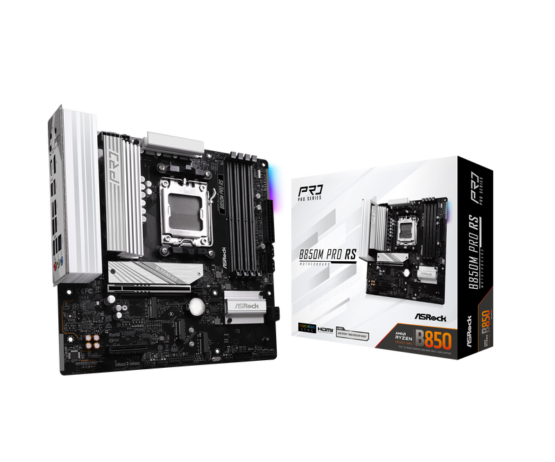 ASROCK B850M Pro RS Mainboard, Sockel AM5, AMD B850, Micro-ATX, DDR5