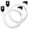 Corsair Premium Sleeved SATA cable angled, white 60cm - 2 pack