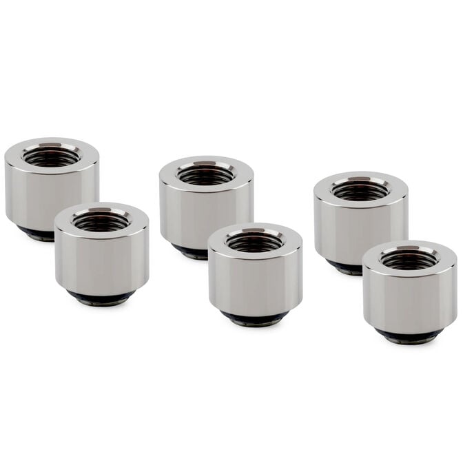 Thermal Grizzly DeltaMate Extender Fitting - MF14, Gloss Nickel, Pack of 6 image number 0