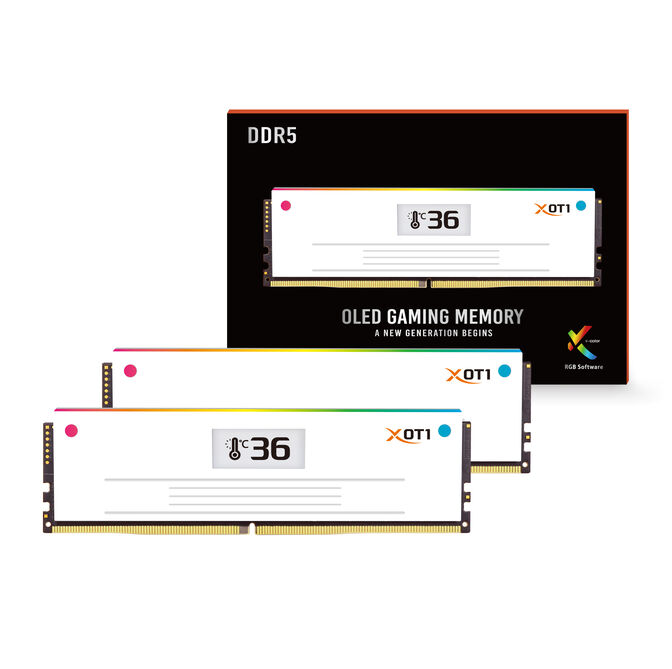 V-Color Manta XOT1 OLED RGB DDR5-6400 RAM, AMD EXPO ULL - 32 GB Dual-Kit, wei&szlig; image number 0
