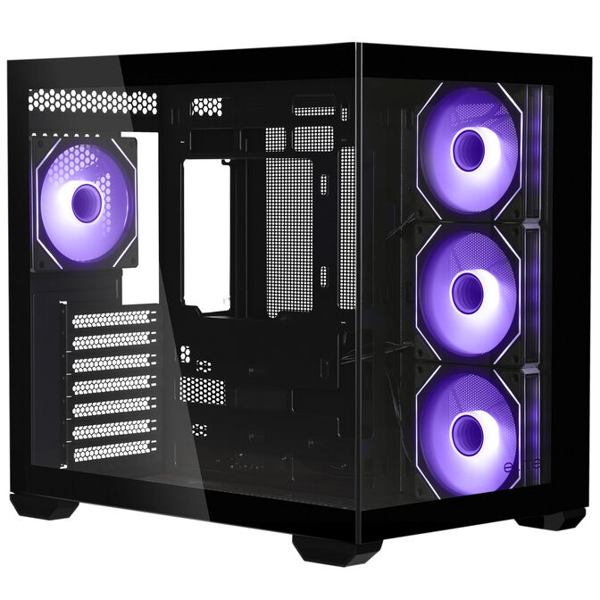 Cooler Master Elite 681 PC Case, Mid-Tower, ATX, Tempered Glass, RGB - including 4x 120mm ARGB Fans, Black image number 2