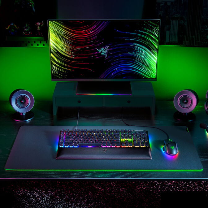 Razer BlackWidow V4 Gaming Tastatur, USB - Yellow Switch, schwarz image number 10
