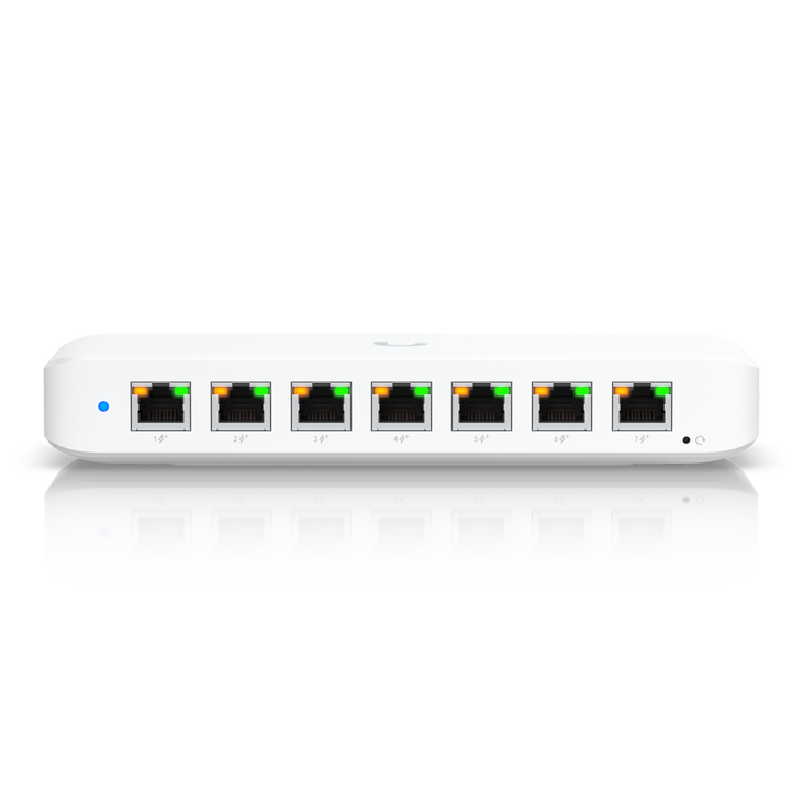 Ubiquiti UniFi Ultra 210W network switch, 7x 1G-RJ-45, 210 W, PoE - white image number 2