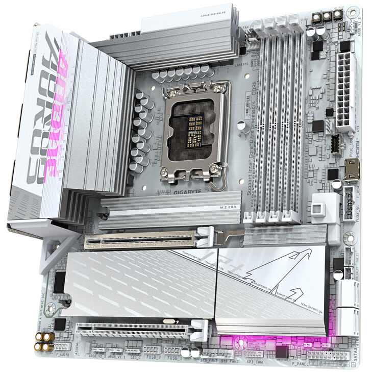GIGABYTE B860M Aorus Elite WiFi6E ICE Motherboard, Socket 1851, Intel B860, mATX, DDR5 image number 4