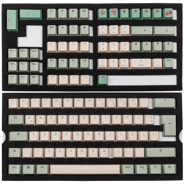 Ducky PBT Double-Shot Keycap Set Matcha - DE Layout image number 1