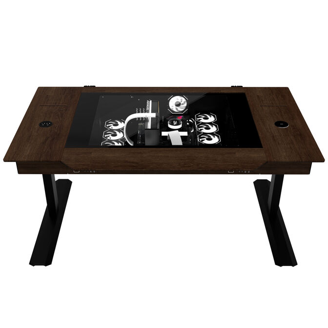 Lian Li DK07 Tischgeh&auml;use Wood Edition, Dual-System-f&auml;hig, 2x E-ATX, h&ouml;henverstellbar - Walnuss, schwarz image number 7