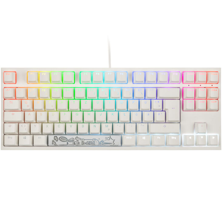 Ducky One 2 TKL PBT Gaming Tastatur, MX-Blue, RGB LED - weiß image number 1