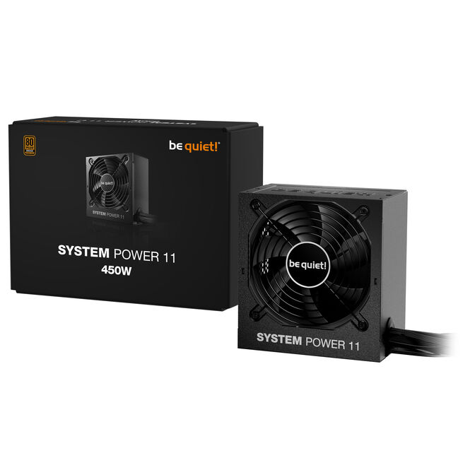 be quiet! System Power 11 80 PLUS Bronze Power Supply, ATX 3.1, PCIe 5.1 - 450 Watts, black image number 2