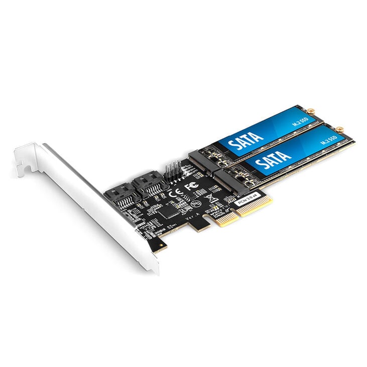 AXAGON PCES-SA4M2 PCIe Controller 2x internal SATA 6G port + 2x internal M.2 B-key SATA port + LP image number 1