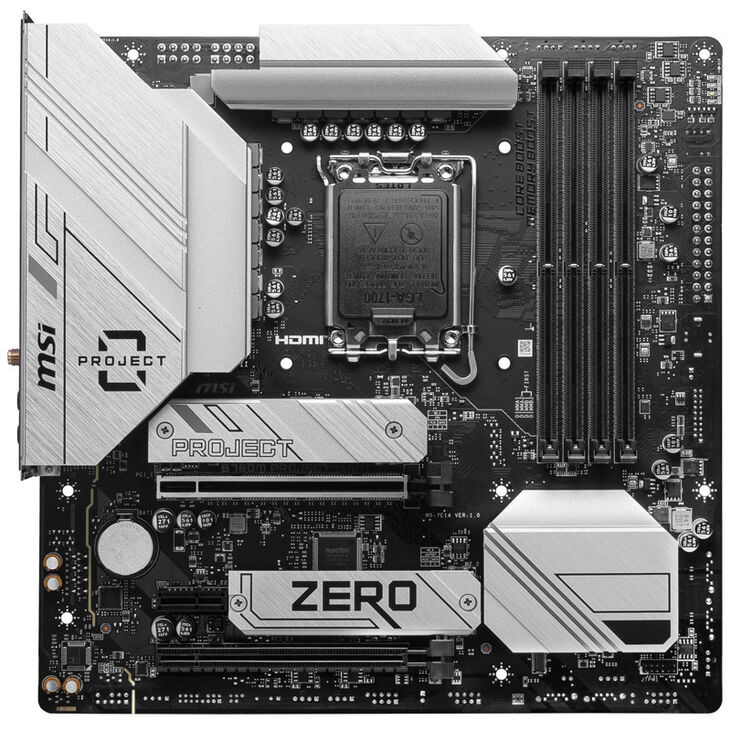 MSI Pro B760M Project Zero, Sockel LGA 1700, Intel B760M, Micro-ATX - DDR5, Back-Connect-Design image number 2