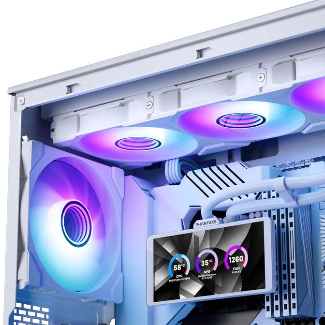 Phanteks Glacier One 360M25 LCD AiO-Wasserk&uuml;hlung, 6-Zoll-Display - 360mm, wei&szlig; image number 7