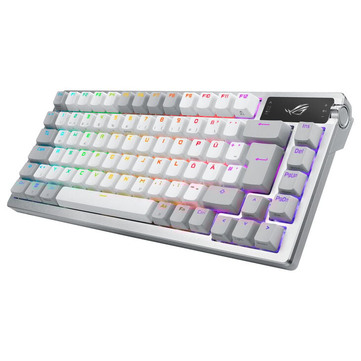 ASUS ROG Azoth Wireless Gaming Keyboard, Hot-Swap, OLED Display - ROG NX Switches, white image number 0