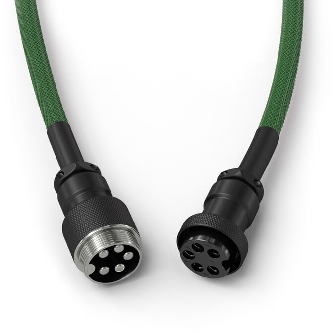 Glorious GMMK Coiled Cable Forest Green, Spiral Keyboard Cable, USB-C/USB-A &ndash; Dark Green/Black image number 3