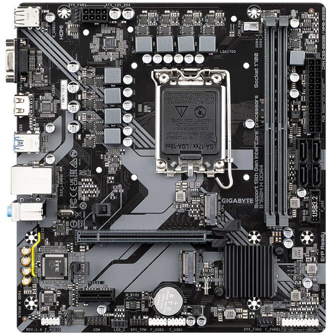 GIGABYTE B760M H DDR4 motherboard, socket 1700, Intel B760, Micro-ATX, DDR4 image number 2
