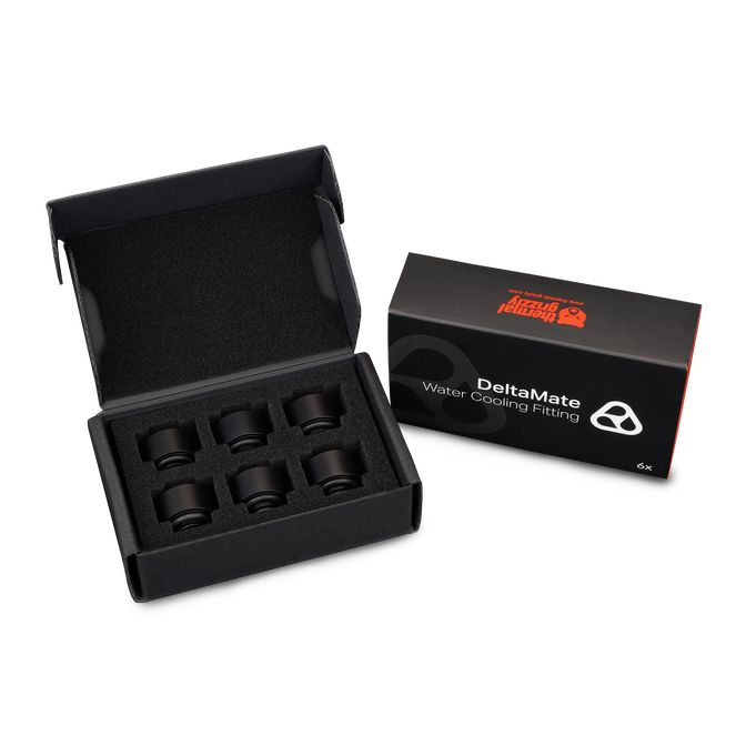 Thermal Grizzly DeltaMate Extender Fitting - MF10, black, pack of 6 image number 2