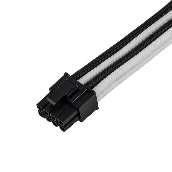SilverStone PP07E-PCIBW 8-pin PCIe to 6+2-pin PCIe extension, 250mm - Black/White image number 1