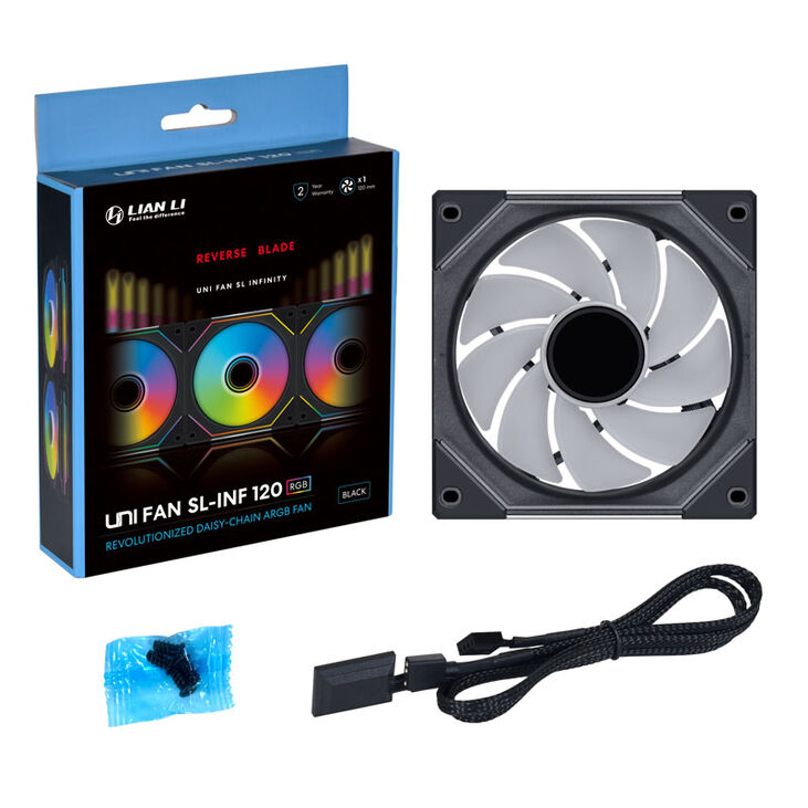 Lian Li UNI FAN SL-INF 120 ARGB Reverse Blade PWM Lüfter - 120mm, schwarz image number 6