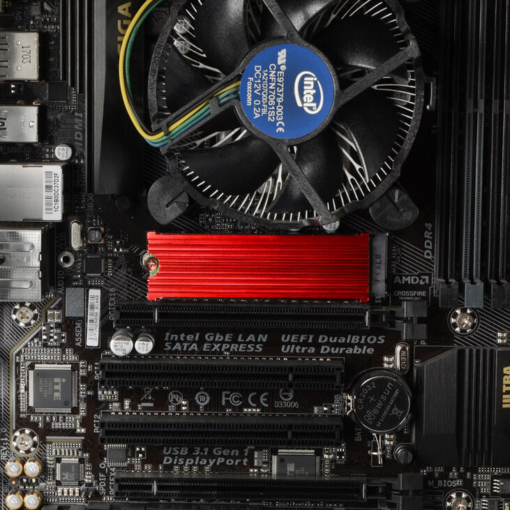 AXAGON CLR-M2 passive M.2 SSD heatsink - 2280, aluminium, red image number 7