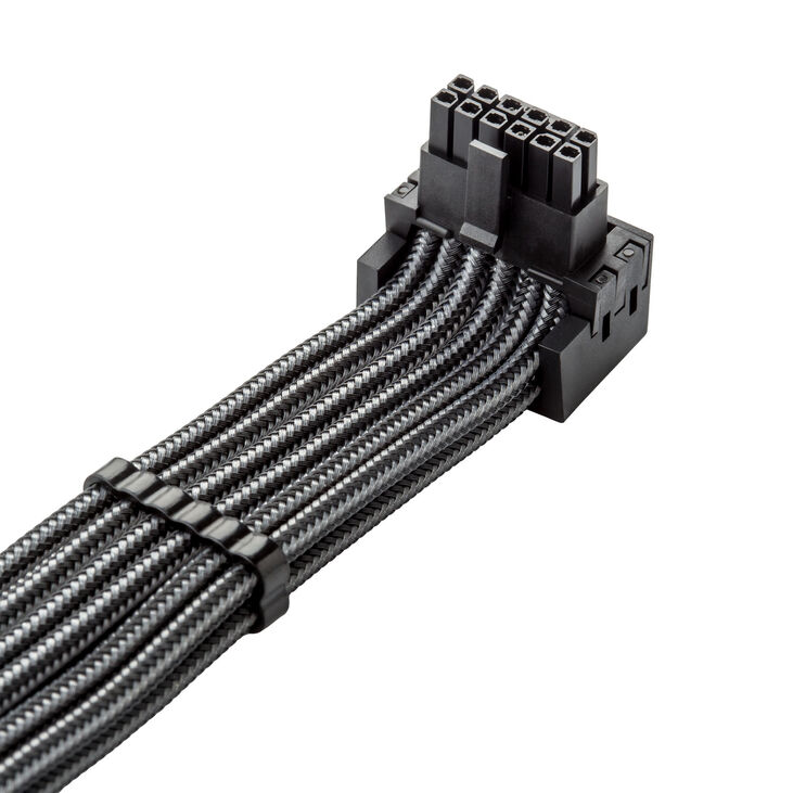 CableMod Universal Pro ModMesh 16-Pin to 16-Pin Cable, 90° Connector, Sleeved, StealthSense - Carbon, 60 cm, Var. B image number 3