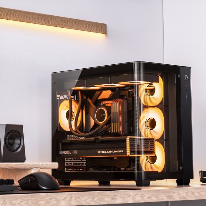 Jonsbo TK-3 PC Case, Mid Tower, ATX, Tempered Glass - Black image number 1