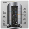 AXAGON HMC-WL9 USB-C Hub, 9in1-Dockingstation, 3x 10Gbps USB - grau image number null