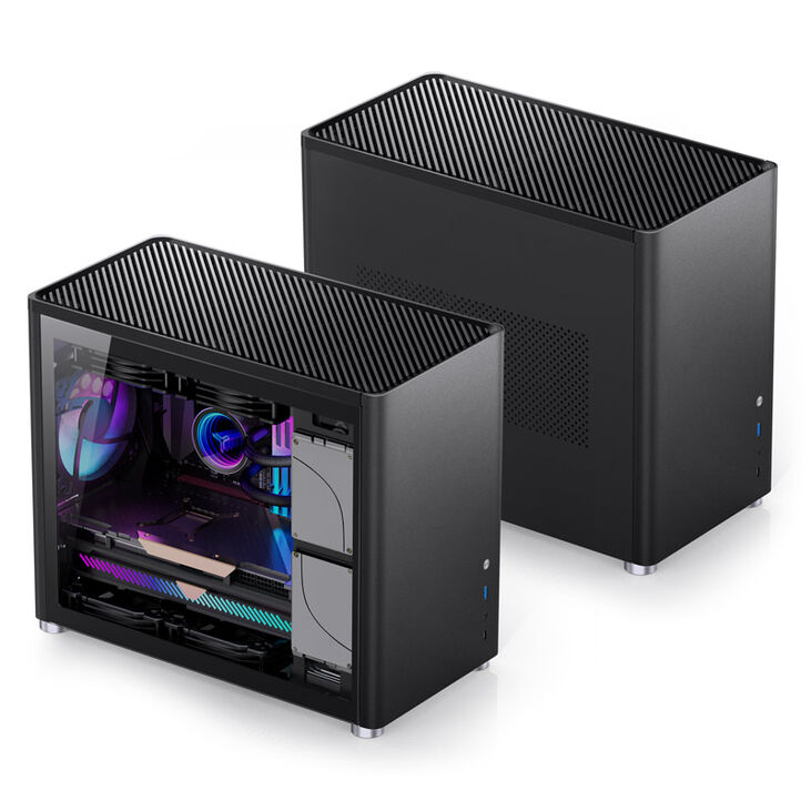 Jonsbo D30 Micro-ATX Case, Tempered Glass - black image number 1