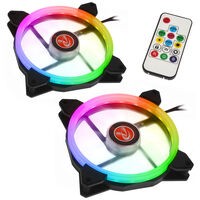 Raijintek IRIS 14 Rainbow RGB LED-L&uuml;fter, 2er Set inkl. Controller - 140mm