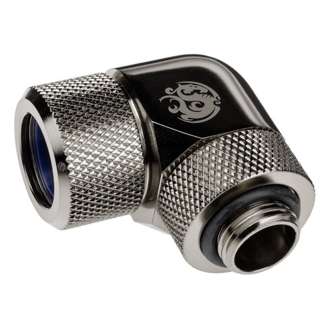 Bitspower Advanced Multi-Link Adapter Connection 90 Degrees G1/4 Inch Female Thread to 14mm Outer Diameter Hardtube - Rotatable. image number 1