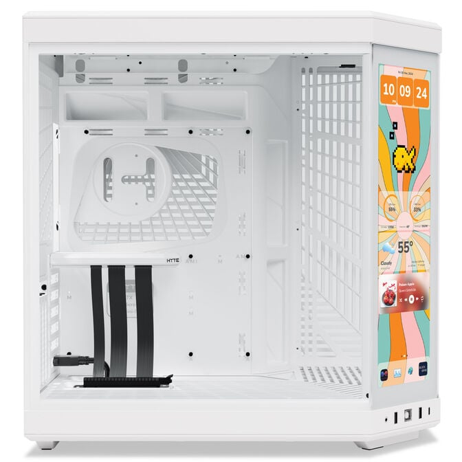 Hyte Y70 Mid Tower Touch Infinite - Snow White + FP12 3-Pack & NP50 image number 7