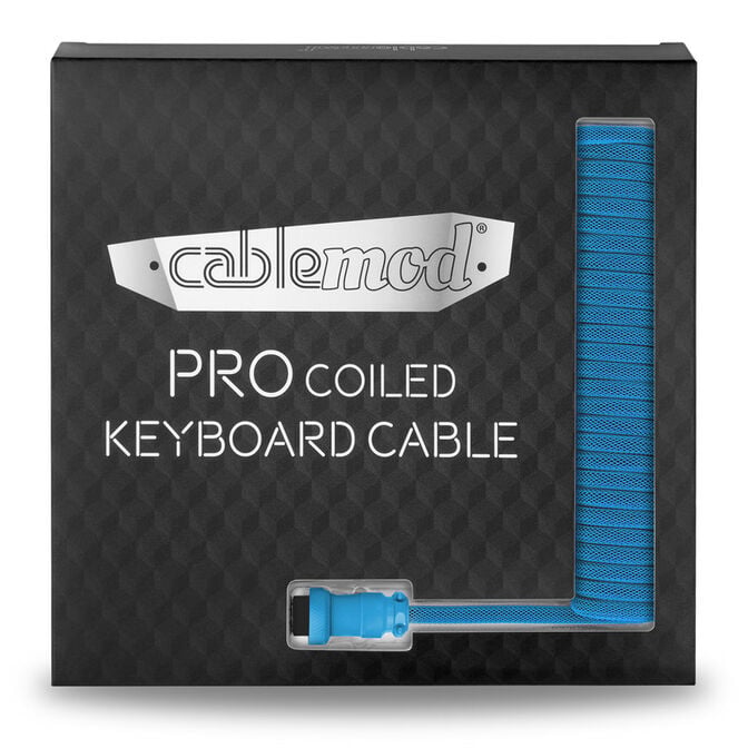 CableMod PRO Coiled Keyboard Cable USB A to Micro USB C, Specturm Blue - 150cm image number 4
