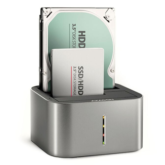 AXAGON ADSA-DC USB3.2 Gen1 - 2x SATA 6G CLONE DUAL HDD Dock Station ASMedia image number 0