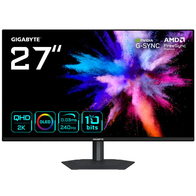 GIGABYTE GO27Q24A EK, 27-inch Gaming Monitor, 240Hz, QD-OLED, G-Sync Compatible image number 0