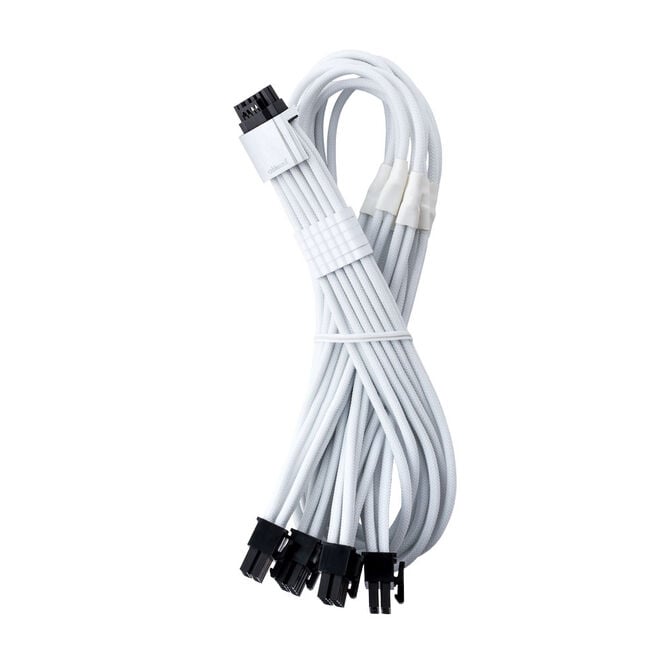 CableMod C-Series Pro ModMesh 12V-2x6-Kabel, Sleeved, 16-Pin zu 4x 8-Pin, f&uuml;r Corsair Type 4 und 3 PSUs - wei&szlig;, 60cm image number 0