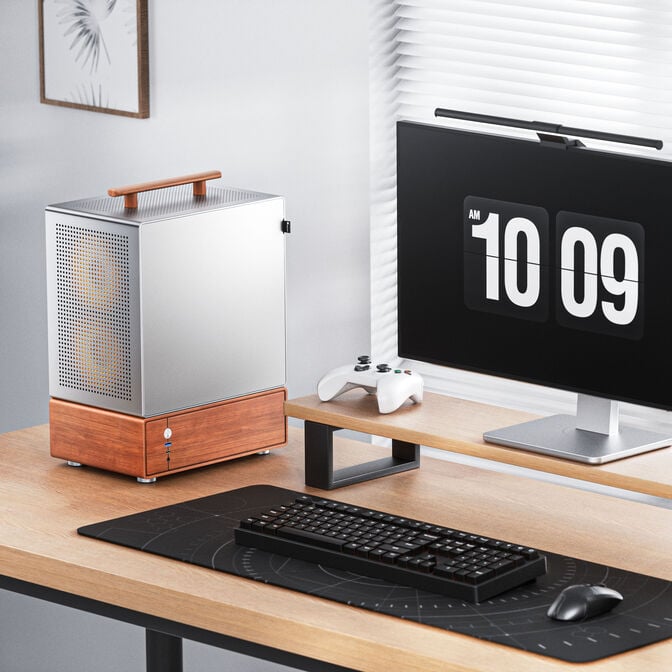 Jonsbo T7 PC-Geh&auml;use, Midi-Tower, mATX, Tempered Glass - silber image number 2