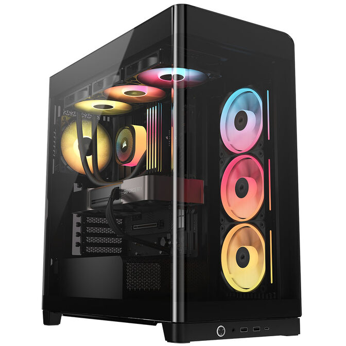 Corsair FRAME 4500X LX-R RGB PC Case, Mid-Tower, E-ATX, Tempered Glass - Black image number 1