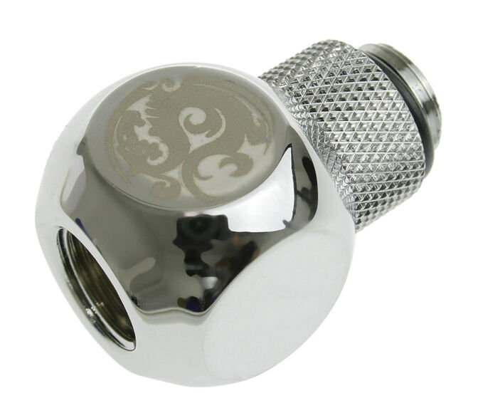 Bitspower Adapter T-Splitter G1/4 Zoll AG auf 2x G1/4 Zoll IG - drehbar, TII, silber gl&auml;nzend image number 2