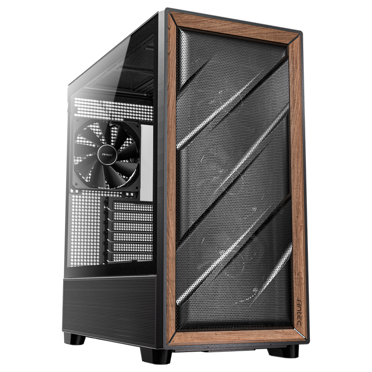 Antec Flux PC Case, Mid Tower, E-ATX, Tempered Glass – Black image number 0