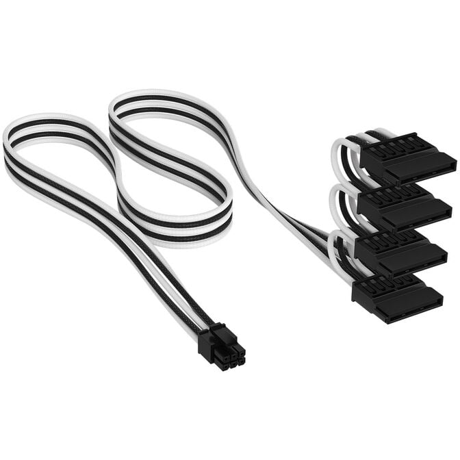 Corsair Premium Sleeved DC Cable Pro Kit, f&uuml;r Typ-5-Netzteil - schwarz/wei&szlig; image number 13