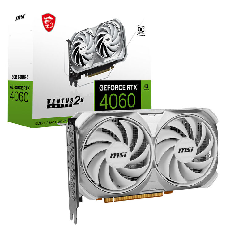 MSI GeForce RTX 4060 Ventus 2X White 8G OC, 8192 MB GDDR6 image number 0