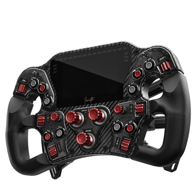 Asetek SimSports Invicta Formula Lenkrad, 4,3-Zoll-LCD, USB-C - Red on Black Edition image number 1