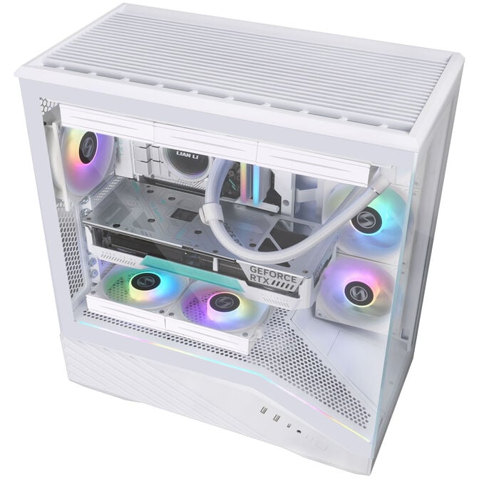 Lian Li Vector V100 PC Case, Midi Tower, ATX, RGB, Tempered Glass - White image number 3