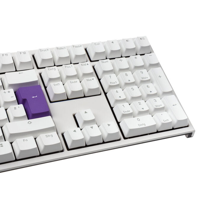 Ducky One 2 White Edition PBT Gaming Keyboard, MX-Blue, white LED - white image number 5