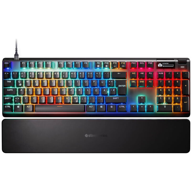 SteelSeries Apex Pro Gen 3 Gaming Keyboard, Full Size, OLED Display, OmniPoint 3.0 Switches, RGB – ISO (DE) image number 1