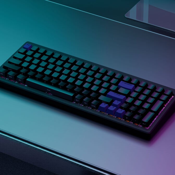 Ducky Cushion 98 Gaming-Tastatur, 96%, US-Layout, Shush Green Switches - Matt schwarz image number 6