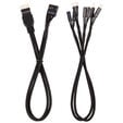 Corsair Premium Sleeved Frontpanel Kabel Verl&auml;ngerungskit, schwarz image number null