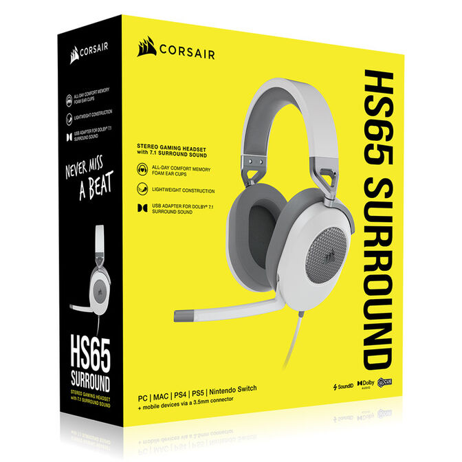 Corsair HS65 Surround Headset - white image number 9