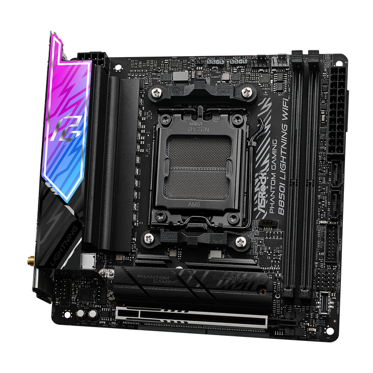 ASROCK B850I Lightning WiFi Mainboard, Sockel AM5, AMD B850, Mini-ITX, DDR5 image number 2